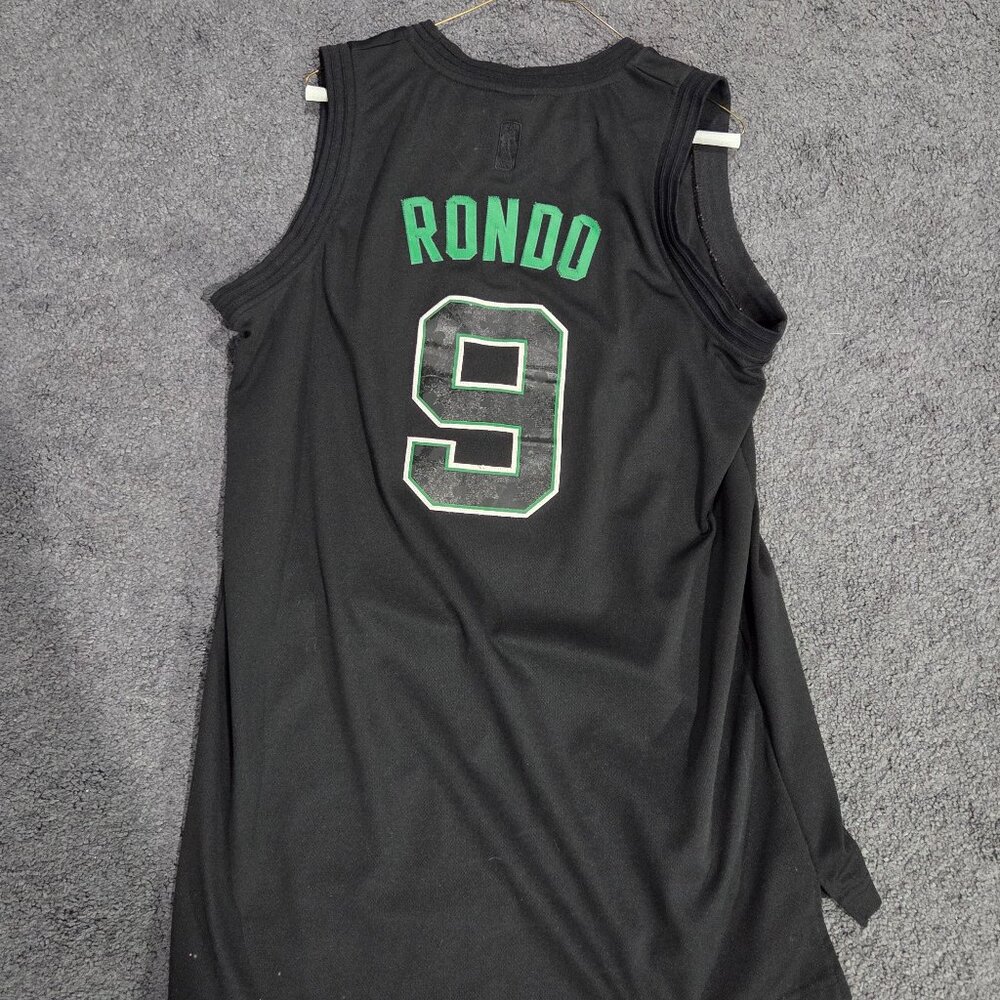 Boston Celtics Rajon Rondo #9 Adidas Swingman Jersey Men’s Medium Black Alt